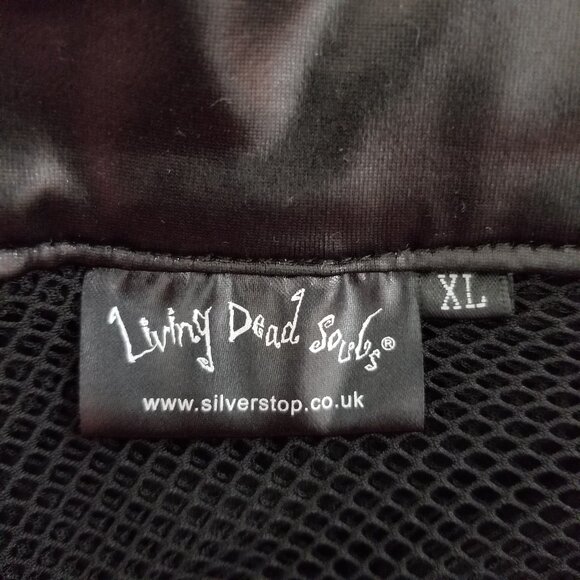 Living Dead Souls skirt XL micro mini goth studded pleather PVC fishnet stretch - Picture 13 of 14